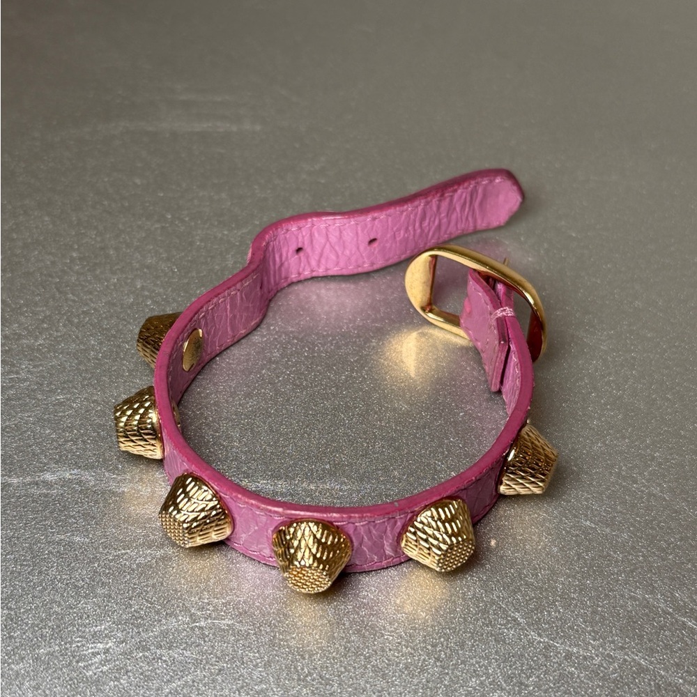 Balenciaga Arena Giant Stud Bracelet Pink